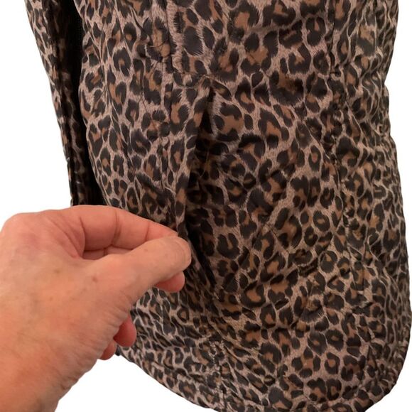 MIFRESIA women's brown leopard print puffer vest - Size S - Picture 5 of 10